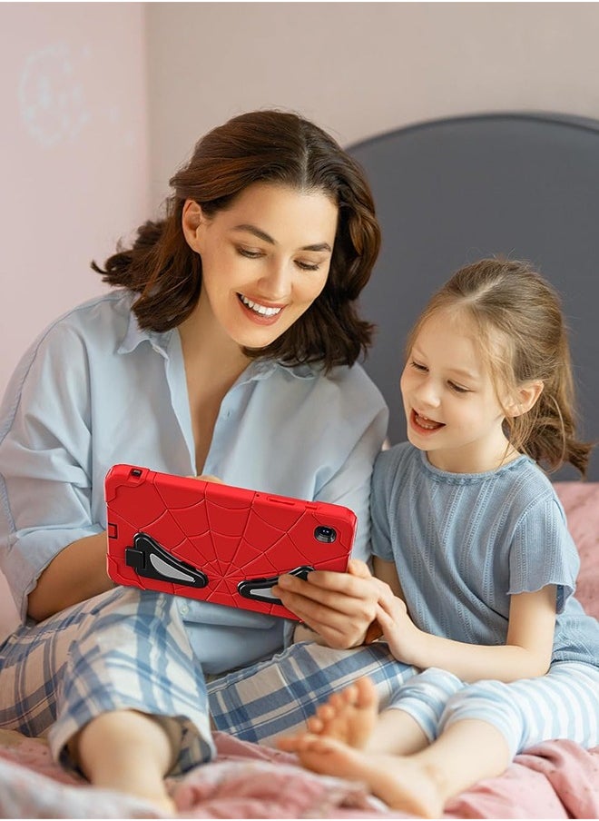 SUNDAREE - Tablet Case for Samsung Galaxy Tab A9 8.7 inch，Lightweight Shockproof Rugged Protective Cover with Kickstand for Kids Children Boys Red Black - Image 1