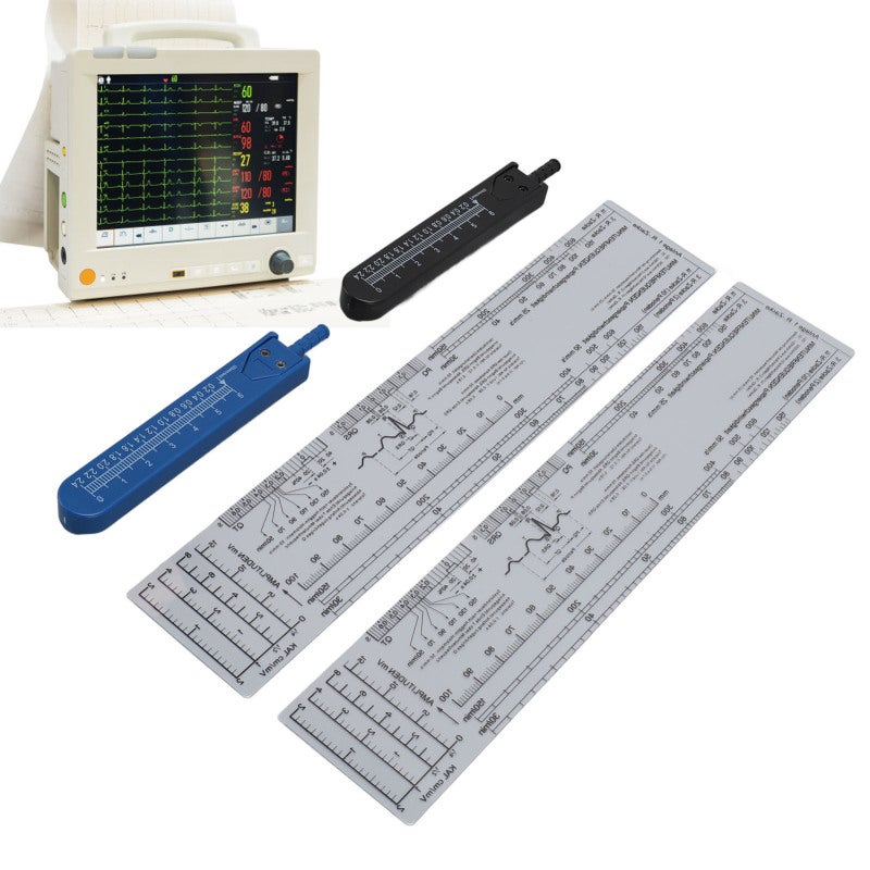 Ekg Calipers: 4.5 Inch Adjustable Copper Set With Clip + 9.4 Inch Transparent Ekg Ruler - Reusable Portable Combination Set for Nurses, Nursing Students and Emergency Medical Services - Image 3