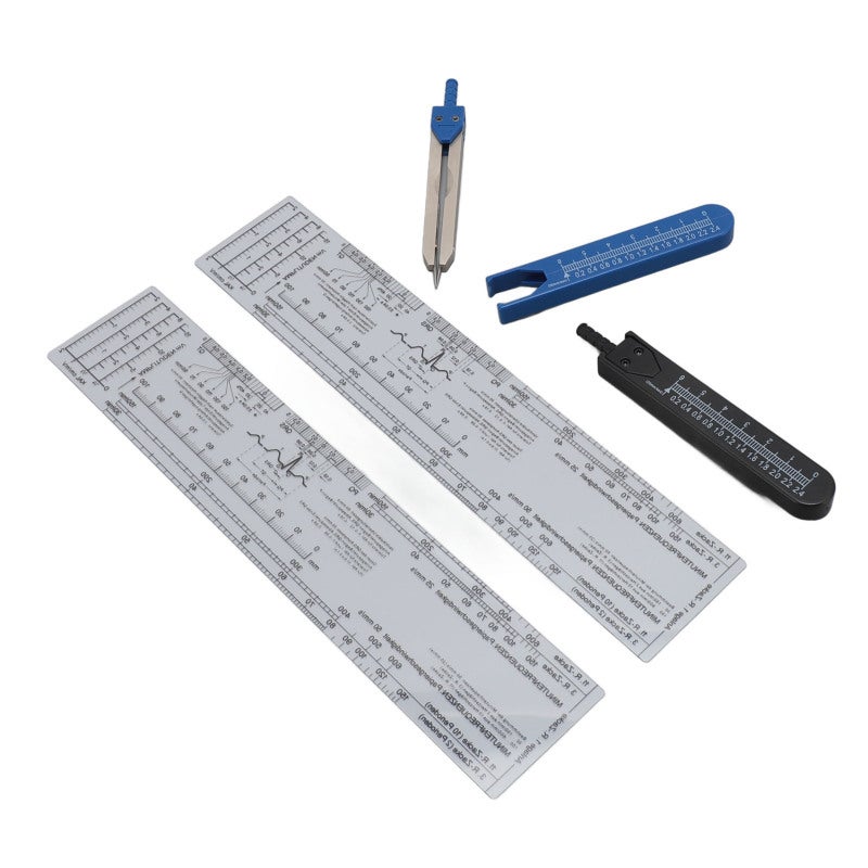 Ekg Calipers: 4.5 Inch Adjustable Copper Set With Clip + 9.4 Inch Transparent Ekg Ruler - Reusable Portable Combination Set for Nurses, Nursing Students and Emergency Medical Services - Image 2