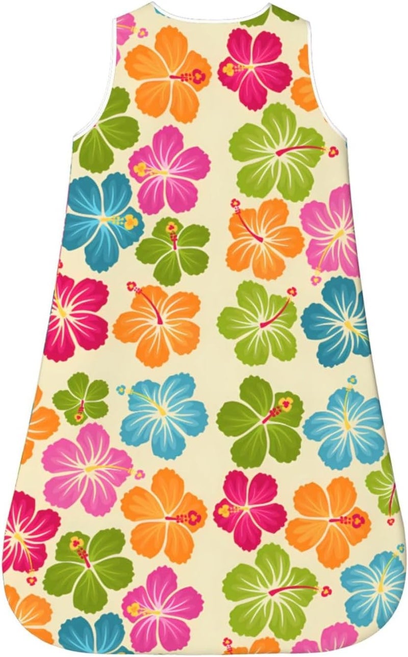 Hibiscus Flowers Tropical Floral Exotic Pattern Baby Wearable Blanket Infant Boys Girls Sleeping Bags for Newborn Small - Image 2