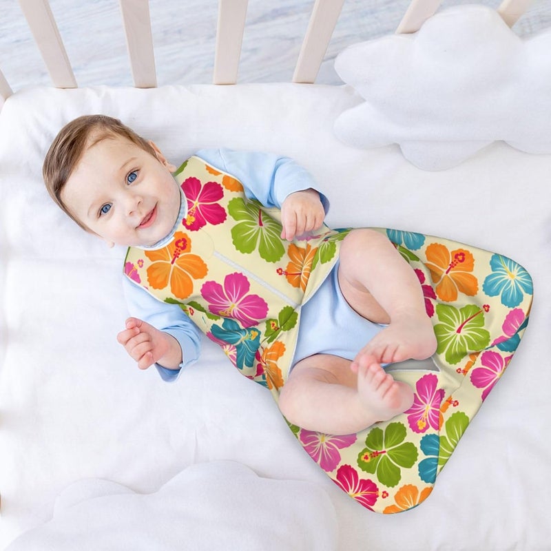Hibiscus Flowers Tropical Floral Exotic Pattern Baby Wearable Blanket Infant Boys Girls Sleeping Bags for Newborn Small - Image 3