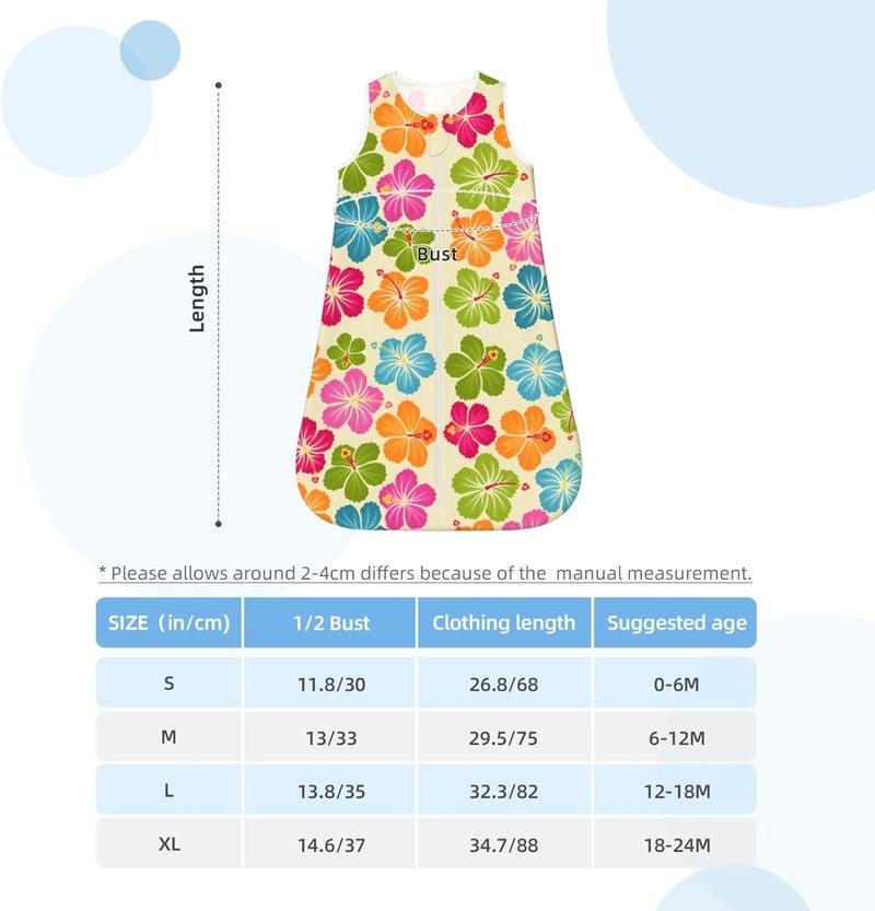 Hibiscus Flowers Tropical Floral Exotic Pattern Baby Wearable Blanket Infant Boys Girls Sleeping Bags for Newborn Small - Image 5