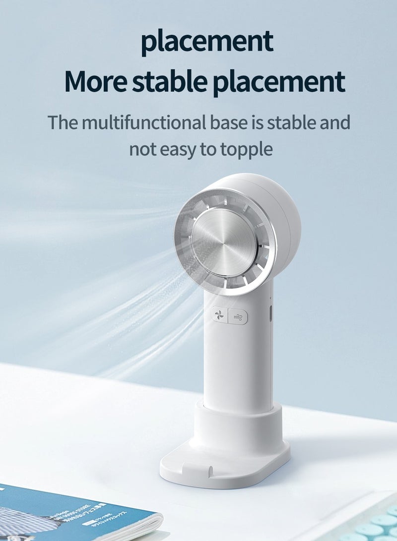 Luttec Ice Sense Semiconductor Handheld Mini Fan, Portable Mini Fan,, 3 Speed Cold Compressor Mini Fan with Base, USB-C Fast Charging, Home Office Outdoor Cooling Artifact, White  - Image 2