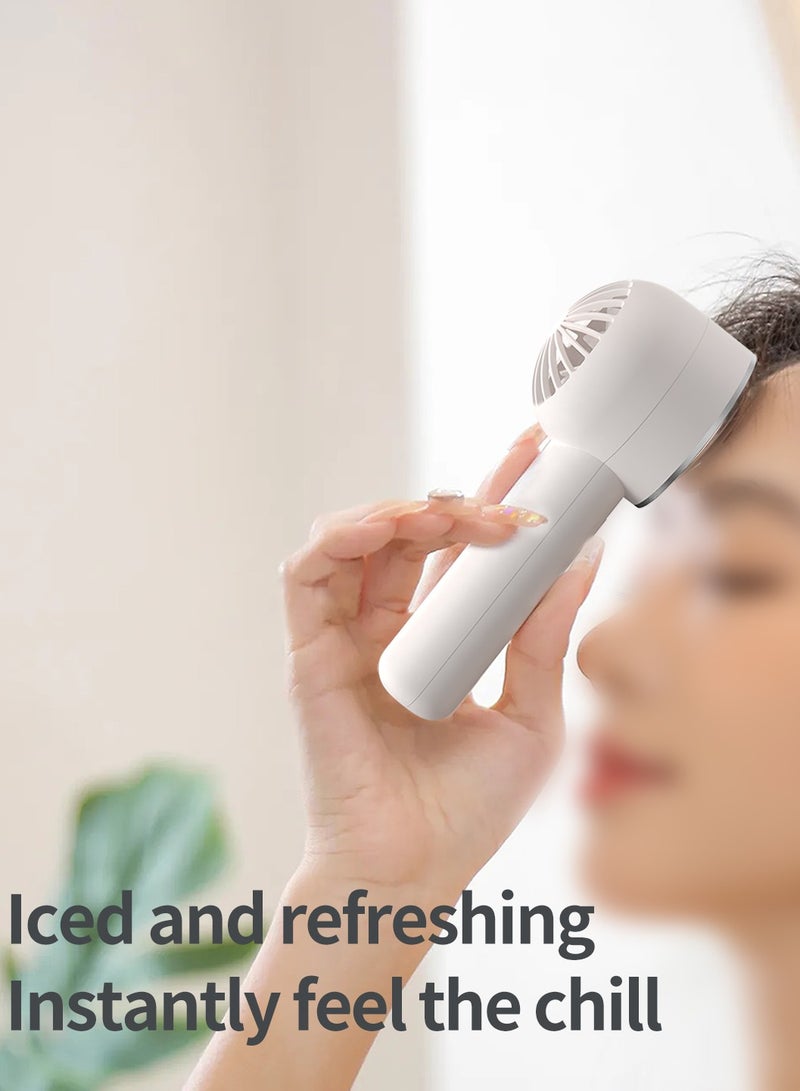 Luttec Ice Sense Semiconductor Handheld Mini Fan, Portable Mini Fan,, 3 Speed Cold Compressor Mini Fan with Base, USB-C Fast Charging, Home Office Outdoor Cooling Artifact, White  - Image 5