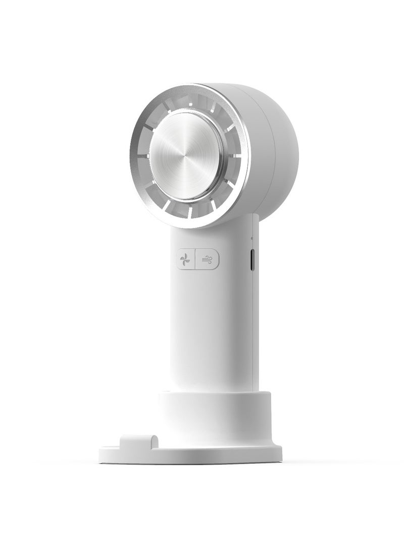 Luttec Ice Sense Semiconductor Handheld Mini Fan, Portable Mini Fan,, 3 Speed Cold Compressor Mini Fan with Base, USB-C Fast Charging, Home Office Outdoor Cooling Artifact, White  - Image 1
