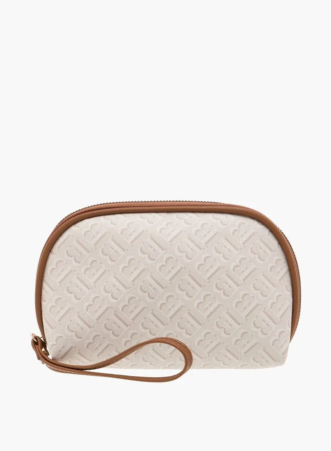 Flora Bella By Shoexpress Women Monogram Print Tote Bag with Zip Around Wallet