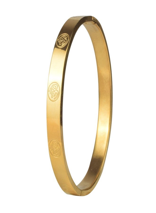Brajin Man's Fashion Gold Plated Round Stylish Hand Kada Bracelet for Man's/Boy's (Design-12)
