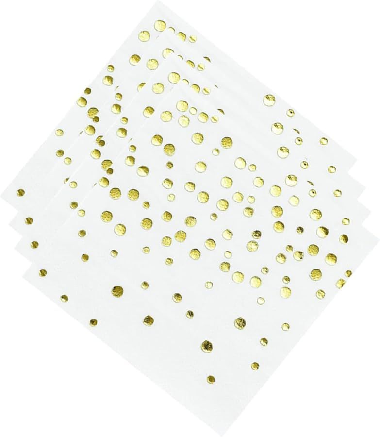 100 Pcs Golden Dot Pattern Decorated Foil Napkins Elegant Shiny Party Dinner Napkins For Weddings Celebrations Events - Image 1