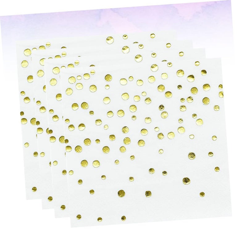 100 Pcs Golden Dot Pattern Decorated Foil Napkins Elegant Shiny Party Dinner Napkins For Weddings Celebrations Events - Image 4