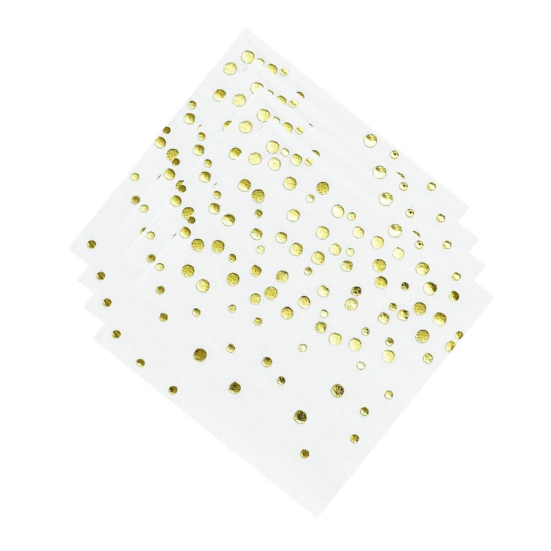 100 Pcs Golden Dot Pattern Decorated Foil Napkins Elegant Shiny Party Dinner Napkins For Weddings Celebrations Events - Image 2