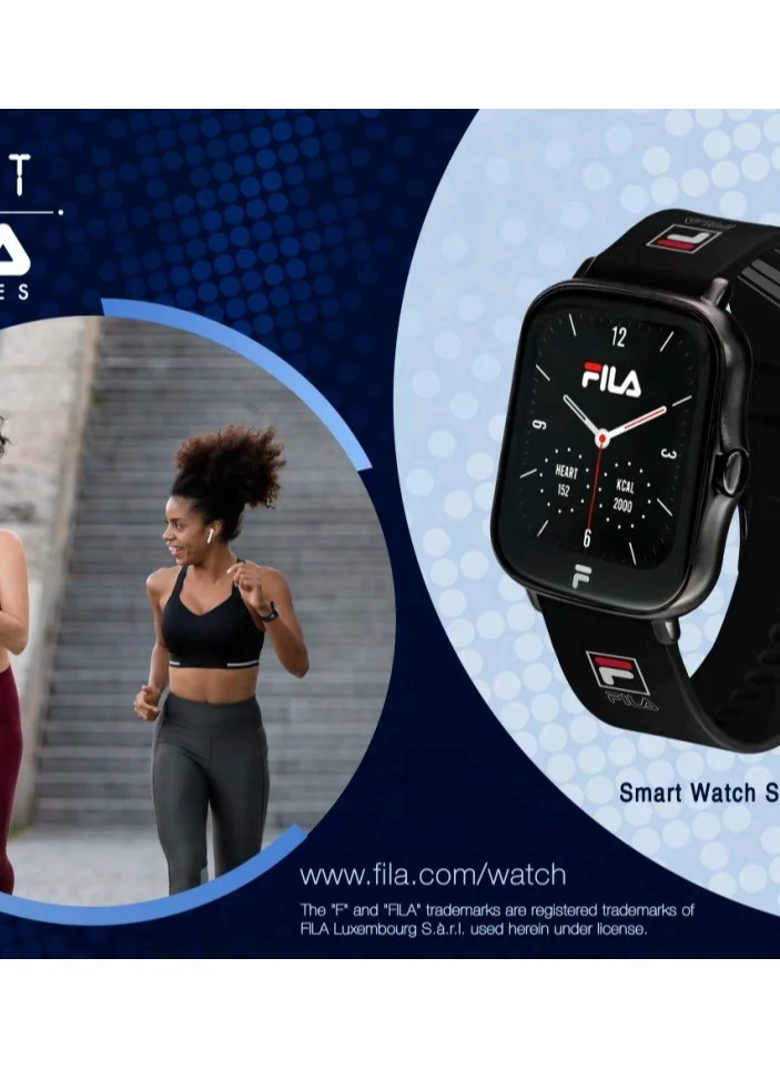 FILA Fila Unisex Smart watch With Black Silicone Strap, SW/24B, size 45mm