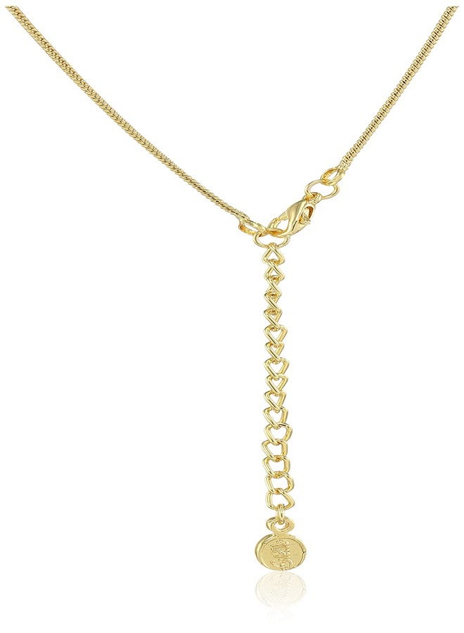 Estele 24kt Gold Plated Divine Red Enamelled Om Pendant with Complimentary Chain, One Size, 832 Pendant - Image 3