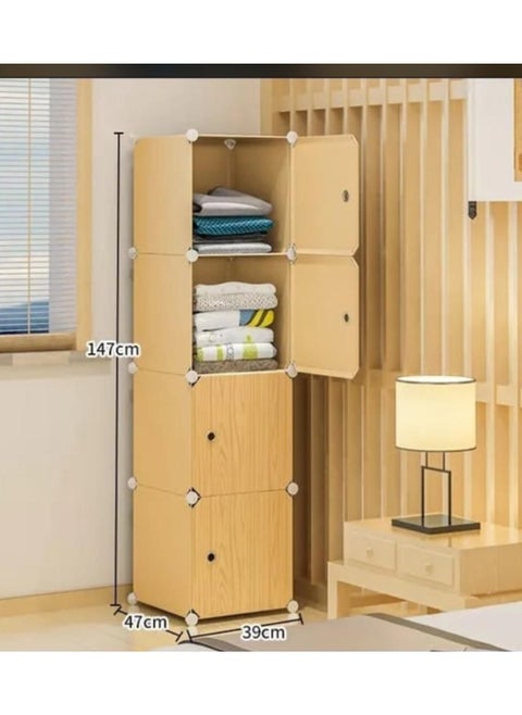 4 Door Durable Storage Rack White Stable Structure Plastic Storage Cabinet