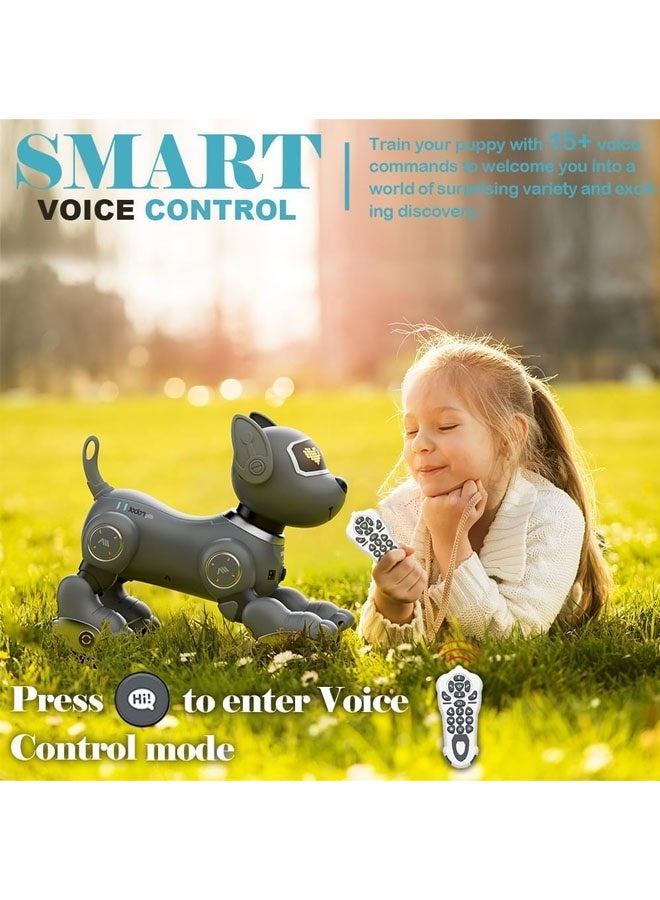 L&E Robot Dog Toy for Kids, Voice & 2.4GHz Remote Control Robot Pet with Interactive Touch Sensors, Over 20+ Responses, Program Mode, Robotic Puppy Toy for Kids Boys & Girls - Image 3
