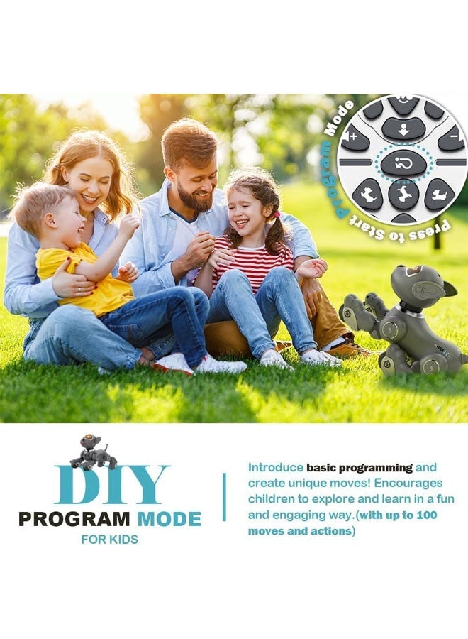 L&E Robot Dog Toy for Kids, Voice & 2.4GHz Remote Control Robot Pet with Interactive Touch Sensors, Over 20+ Responses, Program Mode, Robotic Puppy Toy for Kids Boys & Girls - Image 4