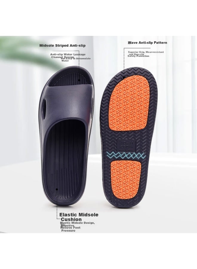 Xggc Non-slip Slippers, Summer Uni Home Indoor Soft-soled Bathroom Shower Anti-slip Mat For Pregnant Women, Navy Blue, Size 44-45 - Image 2
