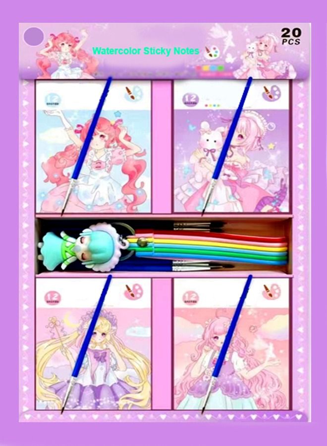 fashionhome 20 Pieces Watercolor Notebook Masterpieces Pocket Fun Graffiti Gouache Painting Book for Kids Birthday Gift for Kids - Image 2