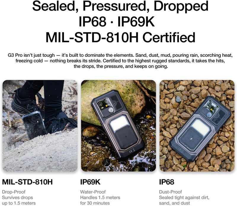 AGM G3 Pro Rugged Android 15 Smartphone 25fps Thermal Camera 512x384, 12GB + 512GB, 5G Unlocked, 6.72" FHD Display, MTK 7300, Fast Wireless Charging, 10000mAh, Camping Flashlight/116dB Speaker - Image 3