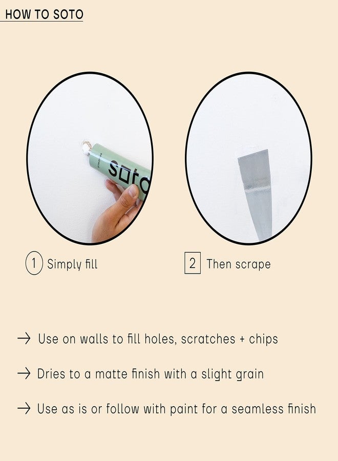 soto Small Hole Repair, Beige Spackle, 4 Ounces (No. 09 Rough Sketch) - High Strength Small Hole Filler for use on: Walls, Drywall, Ceiling, Furniture, Cabinets - Image 3