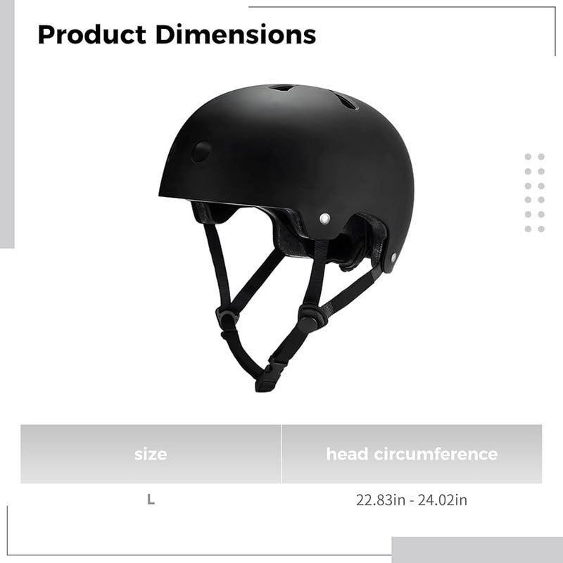 خوذة تزلج على العجلات قابلة للتعديل، قشرة ABS قابلة للتنفس، رغوة EPS، باللون الأسود - Image 4