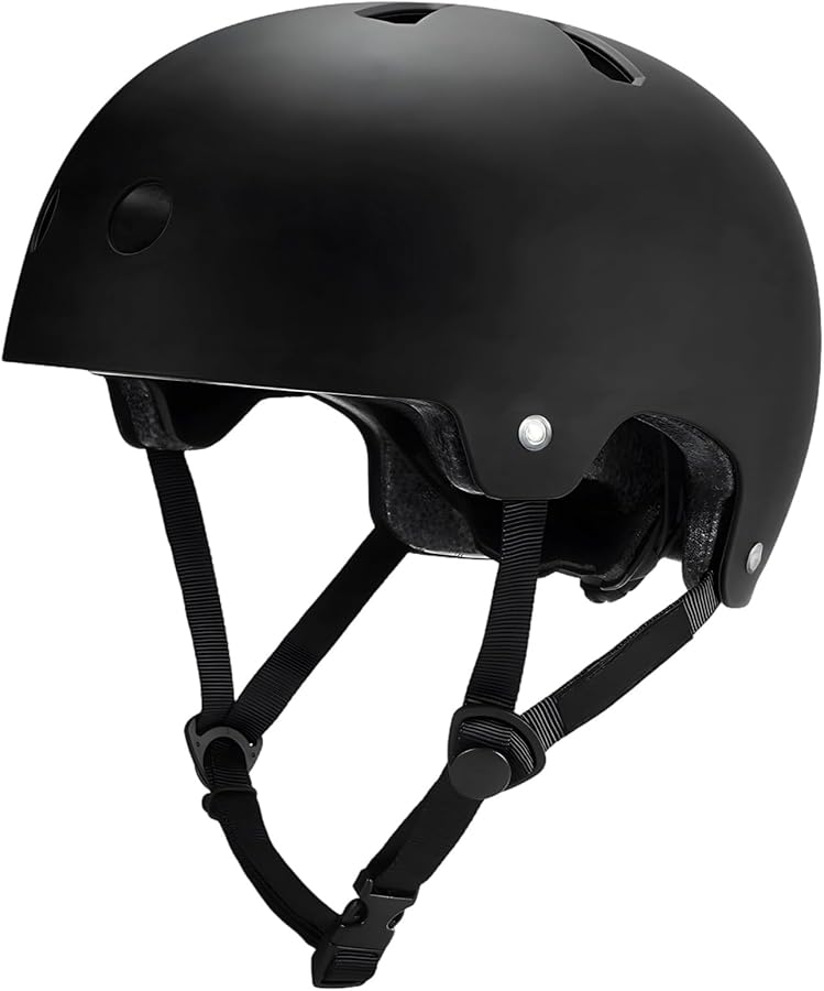 خوذة تزلج على العجلات قابلة للتعديل، قشرة ABS قابلة للتنفس، رغوة EPS، باللون الأسود - Image 2