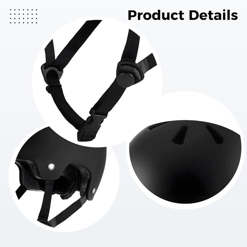 خوذة تزلج على العجلات قابلة للتعديل، قشرة ABS قابلة للتنفس، رغوة EPS، باللون الأسود - Image 3