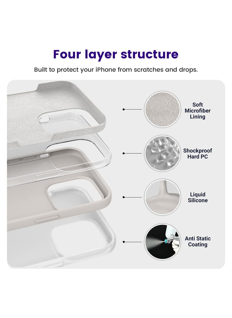 Raxoom ELTERAZONE Designed for iPhone 14 Pro Max Case, Silicone Shockproof Slim Thin Phone Case for iPhone 14 Pro Max 6.7 inch (Stone) - Image 2