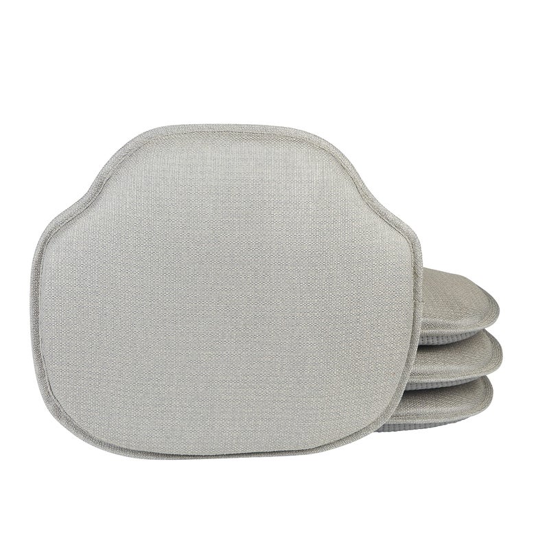 Klear Vu Gripper Omega NonSlip Windsor Chair Cushions with SkidProof Seat Pad for Dining Room Kitchen and Office Use 16x15 Inches 4 Count Pack of 1 Gray