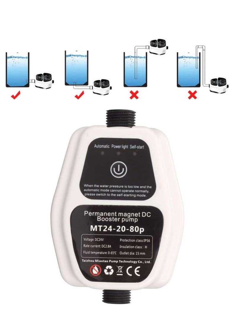 Furtey Automatic Water Pressure Booster Pump, 80Pa Automatic Booster Pump Shower Booster Recirculating Pump DC Pressure Switch for Home Bathroom Kitchen Laundry(UK) - Image 5