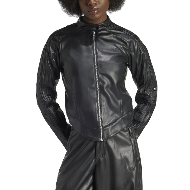 Adidas PLEATHER JACKET Black Originals Women JACKETS