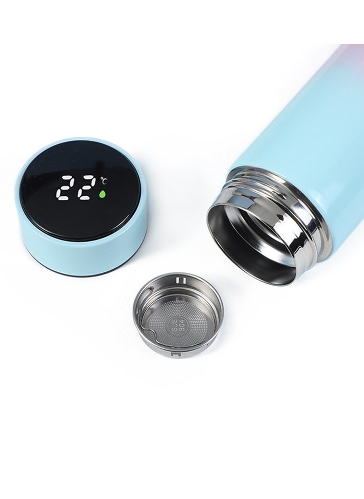 Manvik Gradient Smart flask Bottle | Coffee Thermos | Tea Infuser Coffee Bottle 17oz/500ml LED Display Double Walled Stainless Steel Vacuum Insulated Sports Travel Mug (Light Blue on Top & Pink on Bottom)  - Image 4