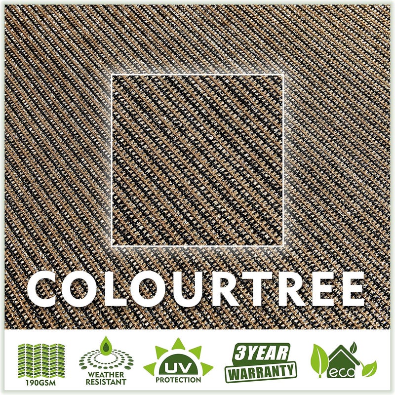 ColourTree كولور تري (3.7 م × 3.7 م × 3.7 م، بني) - مظلة شمسية قماشية مثلثة بنية 3.7 م × 3.7 م × 3.7 م - درجة تجارية قياسية متينة - 160 جرام/متر مربع - ضمان 4 سنوات - Image 5