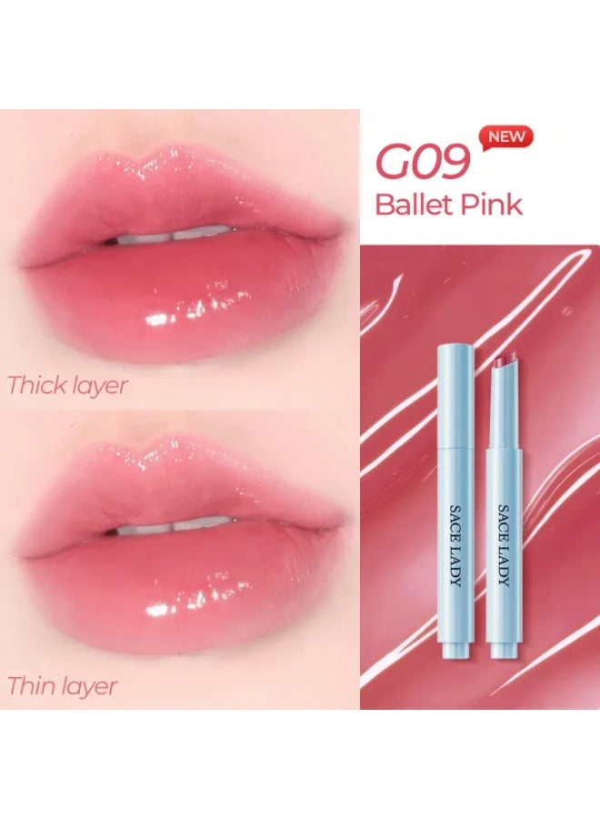 SACE LADY Glasting Gloss Lipstick – Moisturizing High-Shine Lip Gloss Balm (G09 Ballet Pink-1) - Image 1