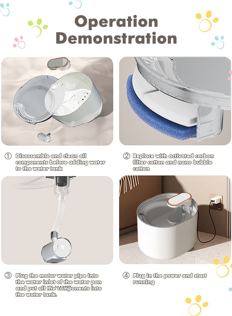 Kidle 3L Large Capacity Cat Water Fountain Pet Intelligent Water Dispenser Water Tank Silent Automatic Circulation for Cats and Dogs - Image 5