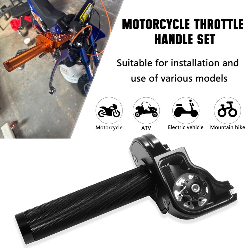 JXPANG Motorcycle Throttle Grip 7/8" 22mm CNC Aluminum Quick Twister with Throttle Cable for KLX CR CRF EXC XR CRF50 CRF230 50 70 110 125 230 250 Dirt Pit Bike Motocross Motorbike Quad ATV (Black) - Image 3