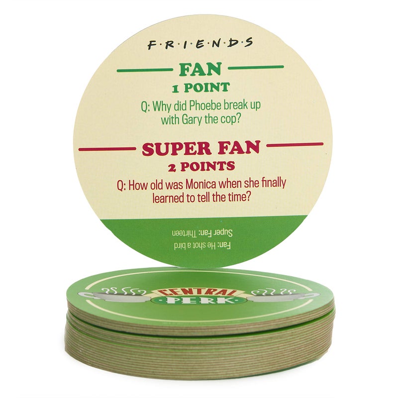 Paladone Friends TV Show Central Perk Trivia Coasters, Set of 20 Drink Coasters with 40 Questions - Image 1