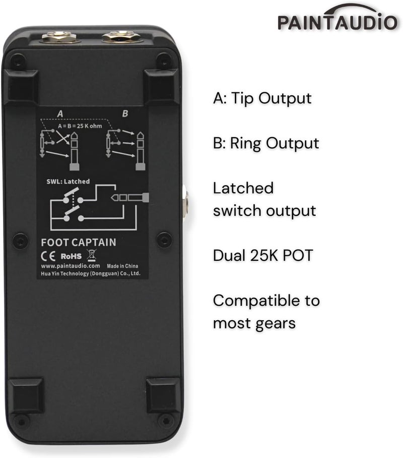 PAINTAUDIO Paint Audio Foot Captain Dual Outputs Expression Pedal Multi-effects Compatible for Tip/Ring Connection (Foot Captain-SWL) - Image 3
