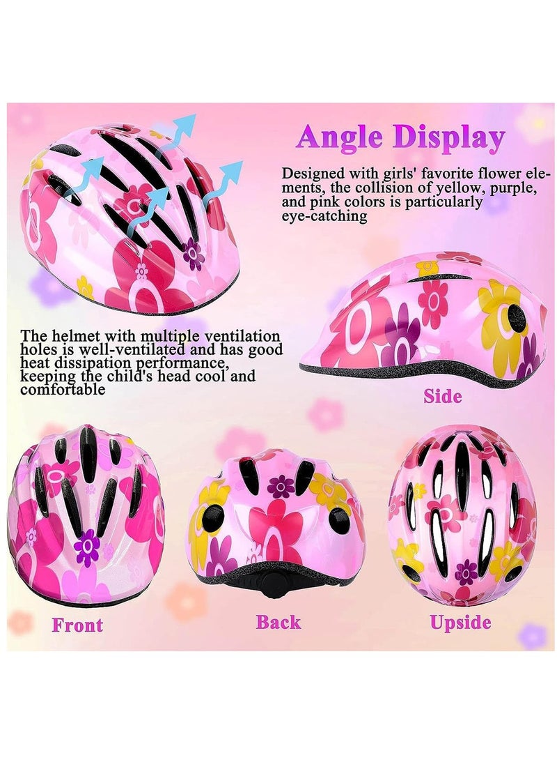 Arabest Kids Bike Helmet, Sports Protective Gear with Knee Pads and Elbow Pads, Children Protective Gear Kit for Skateboarding(Pink) - Image 3