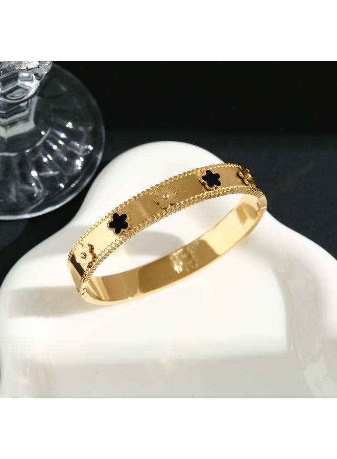 NIBEMINENT South Korea Fashion Explosion Titanium Steel Bracelet Women's Non-fading Temperament Joker Personality Full Diamond Net Red Luxury Jewelry 