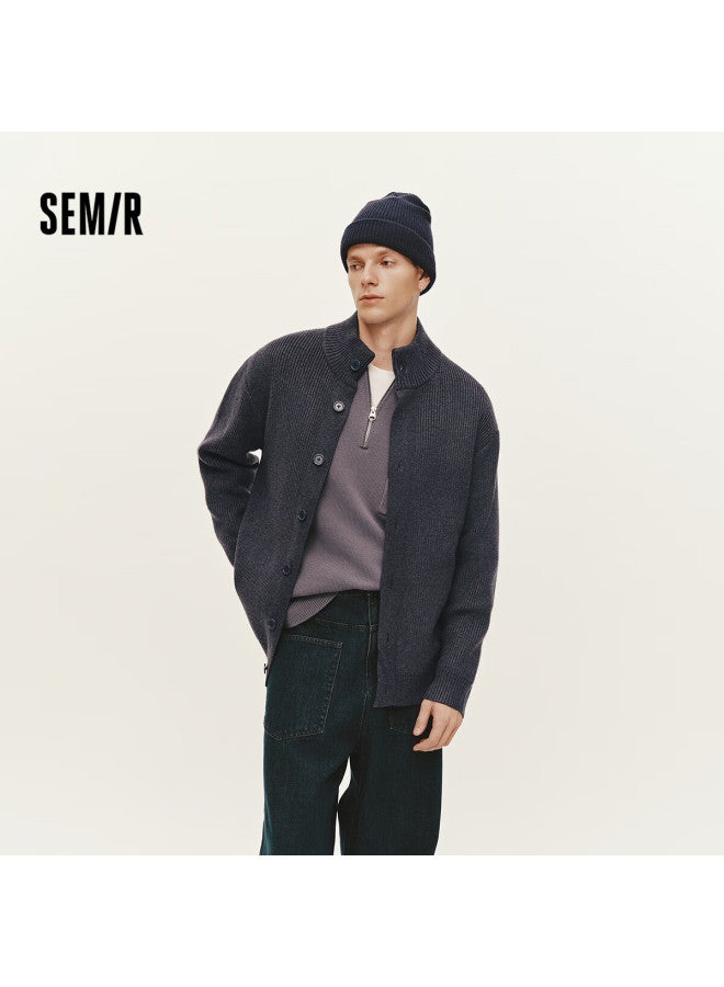 Semir Men's Winter Turtleneck Cardigan Loose Solid Color Casual Knit Sweater 109725106101 - Image 1