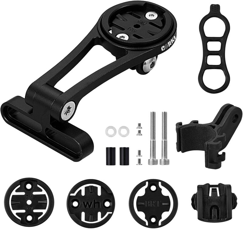 corki Cycles Adjustable Angle Out Front Stem Mounted Cycle Computer Bike Mount Compatible with Garmin Wahoo Bryton Cateye - Image 2