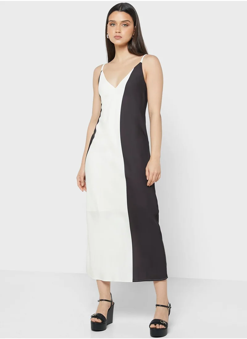 CALVIN KLEIN Strappy Contrast Dress