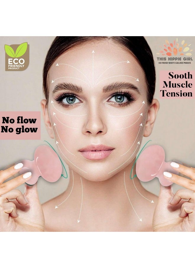 Boho Aromatic Boho Aromatic This Hippie Girl Gua Sha Mushroom Set, Jaw Sculpting Tools, Rose Quartz Facial Toning and Yoga Sculpt Massage Tool, 2 Gua Sha Mushrooms for Skin and Facial Treatment, Facecare Tools  - Image 5