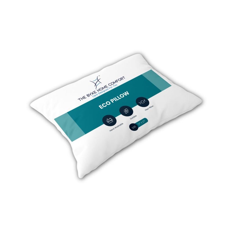 The Byke AHotel Retreat The Byke Home Comfort Eco Pillow | 17 x 27 Inches | Set of 2 I Premium Conjugate Fiber Filling | Soft Pillow for Sleeping | Soft Cotton Blend | Ideal for Hotels & Hospitals | Washable White Pillow  - Image 1