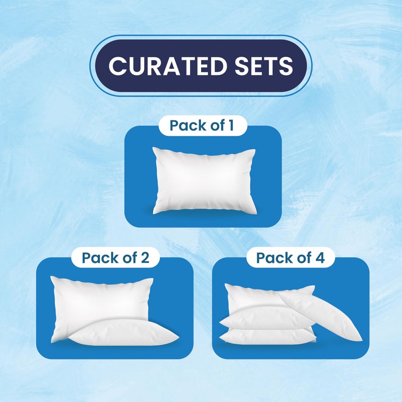 The Byke AHotel Retreat The Byke Home Comfort Eco Pillow | 17 x 27 Inches | Set of 2 I Premium Conjugate Fiber Filling | Soft Pillow for Sleeping | Soft Cotton Blend | Ideal for Hotels & Hospitals | Washable White Pillow  - Image 5