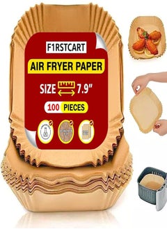 Generic F1RSTCART 100 قطعة من بطانة ورق المقلاة الهوائية التي يمكن التخلص منها، ورق زبدة المقلاة الهوائية غير اللاصق المربع للخبز في الميكروويف والخبز المقاوم للزيت، 7.8 بوصة/20 سم، دائري 