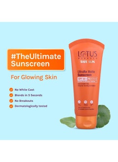 Lotus Herbals Safesun UltraRx Matte Sunscreen SPF 50 PA++++ | Cica & Green Tea | Water & Sweat Resistant | No White Cast | Dermatologically Tested | 50gm  - Image 3