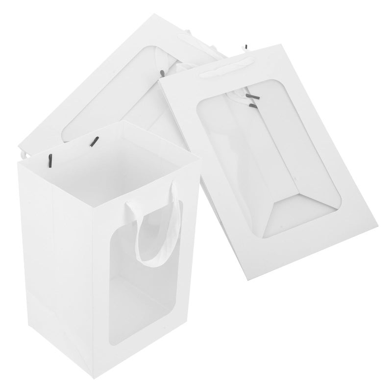 10Pcs White Window Bags 20x16x30cm Medium Gift Wrapping For Wedding Party Favors - Image 2