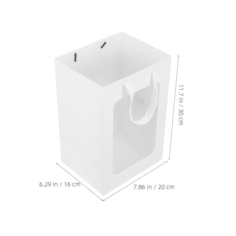10Pcs White Window Bags 20x16x30cm Medium Gift Wrapping For Wedding Party Favors - Image 3