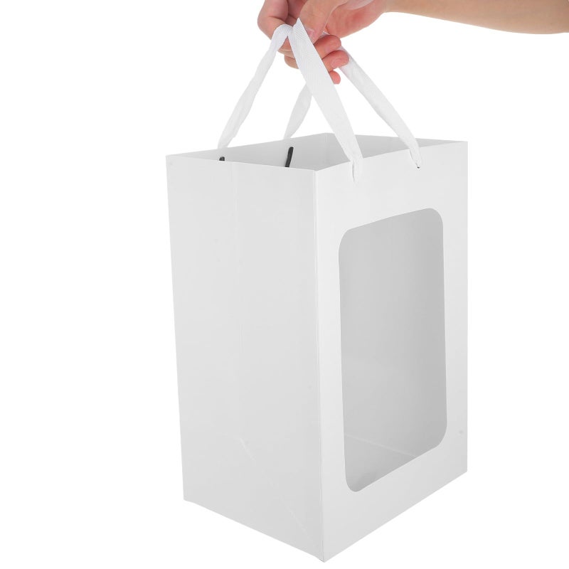 10Pcs White Window Bags 20x16x30cm Medium Gift Wrapping For Wedding Party Favors - Image 5